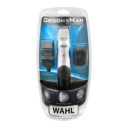 Wahl Groomsman Endurance Cordless Beard Trimmer Kit Polished Chrome